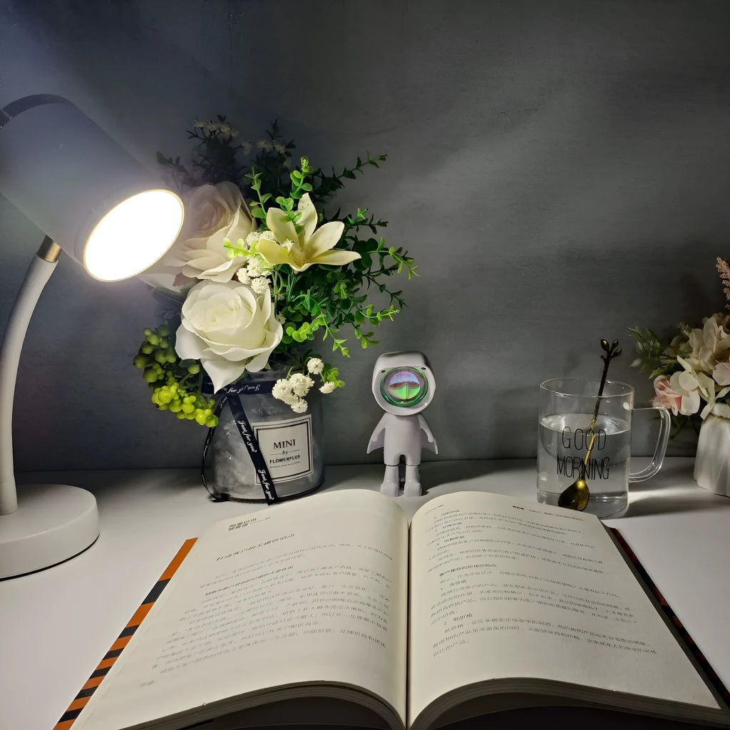 Double-headed table lamp for photography and live streaming with metal lamp holder and 220V wire switch, black or white