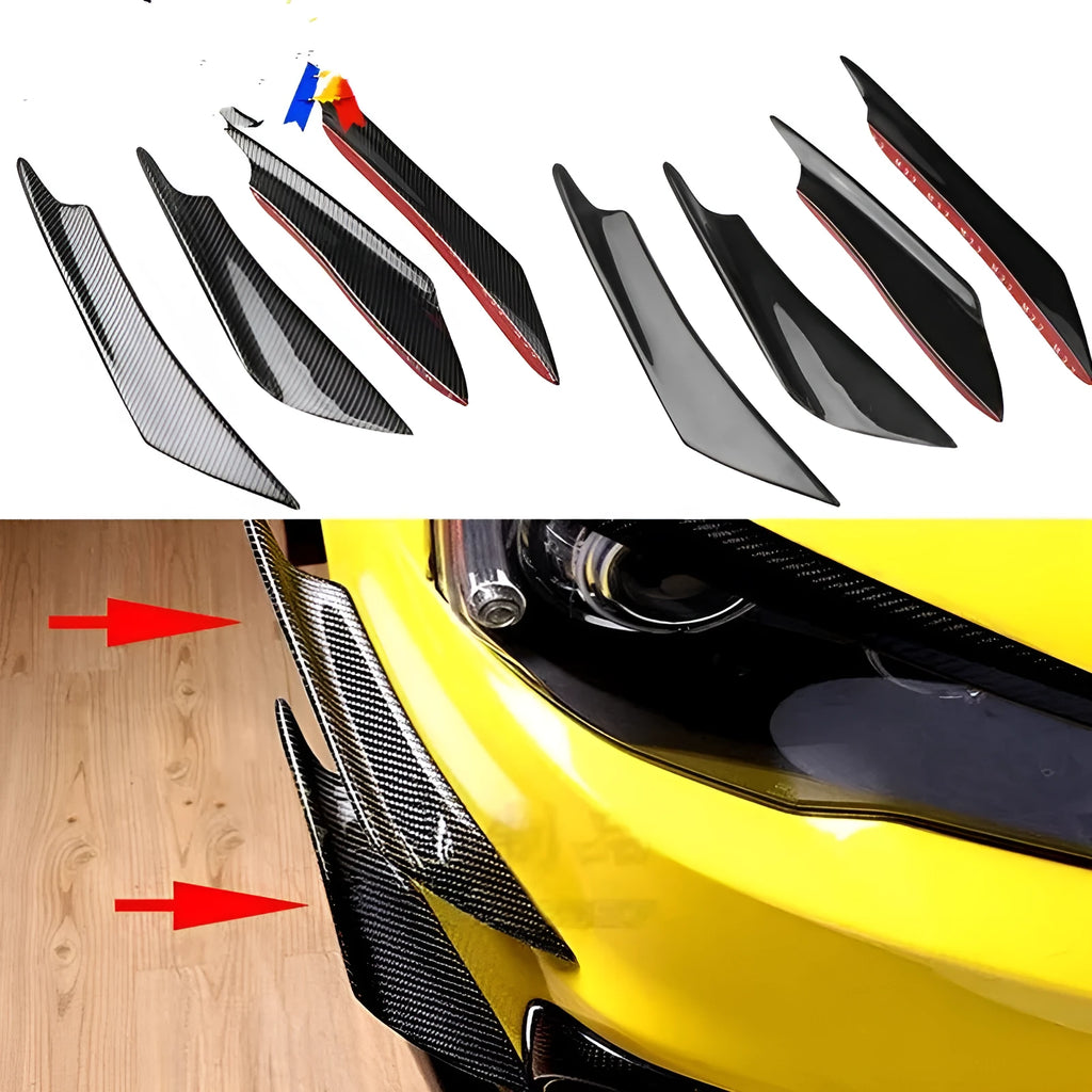 Carbon fibre pattern ABS plastic car bumper blade or front lip spoiler kit