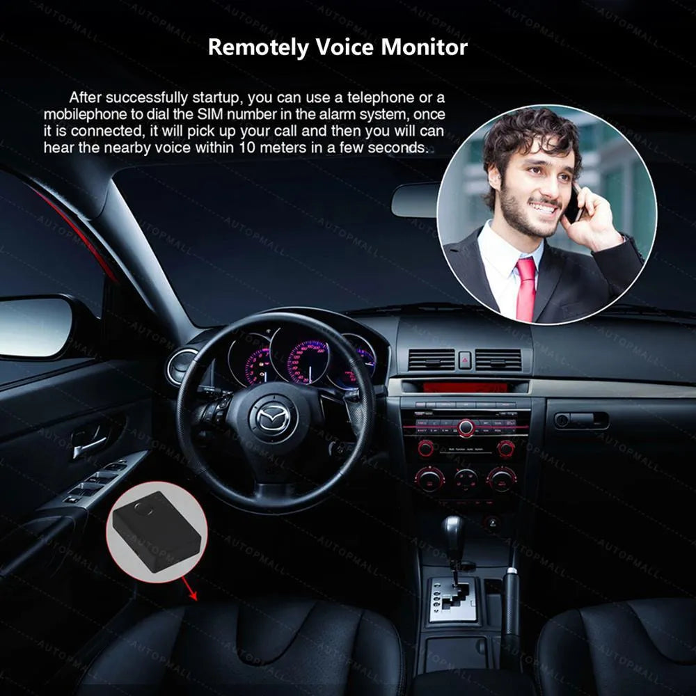 Black N9 Mini X009 vehicle GPS tracker and car alarm device with removable back cover.