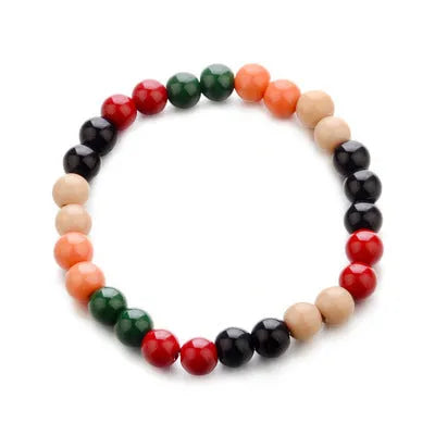 Natural lava stone healing bracelet with beaded design for essential oil absorption