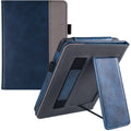 Kindle Paperwhite 11 leather protective case showing wrist strap bracket and sleep mode feature