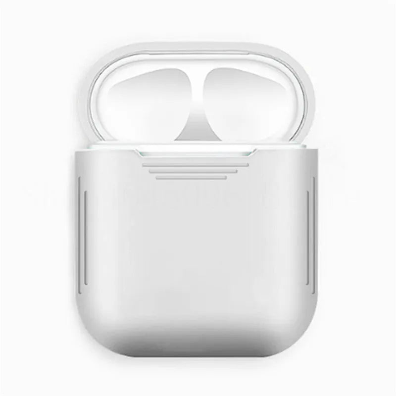 Silicone protective case for Apple AirPods with shockproof earmuffs and anti-lost rope attachment