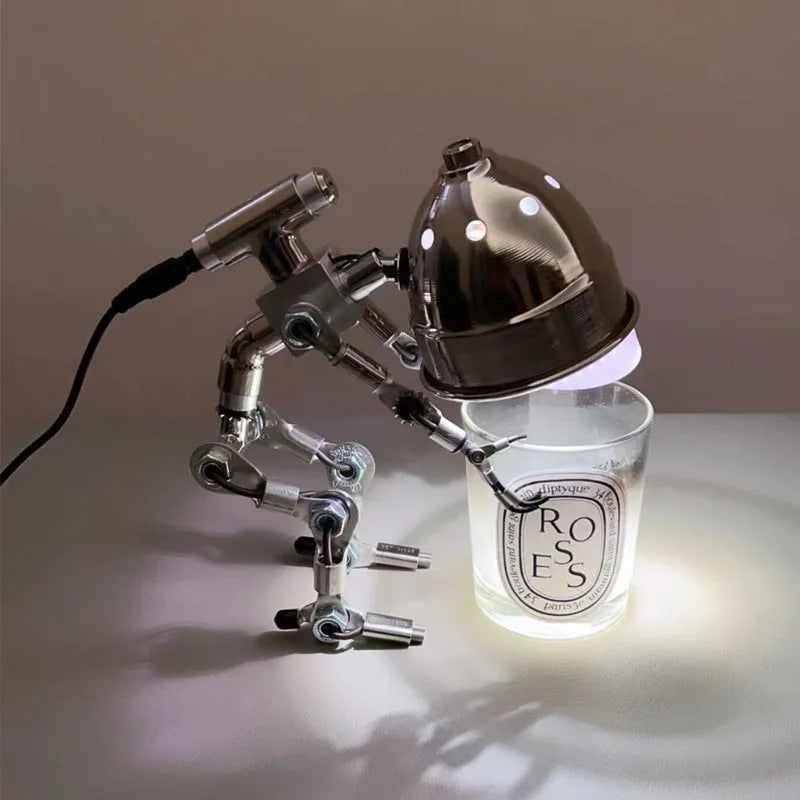 Copper and silver robot study atmosphere light with custom graphics in 22cm and 29cm sizes