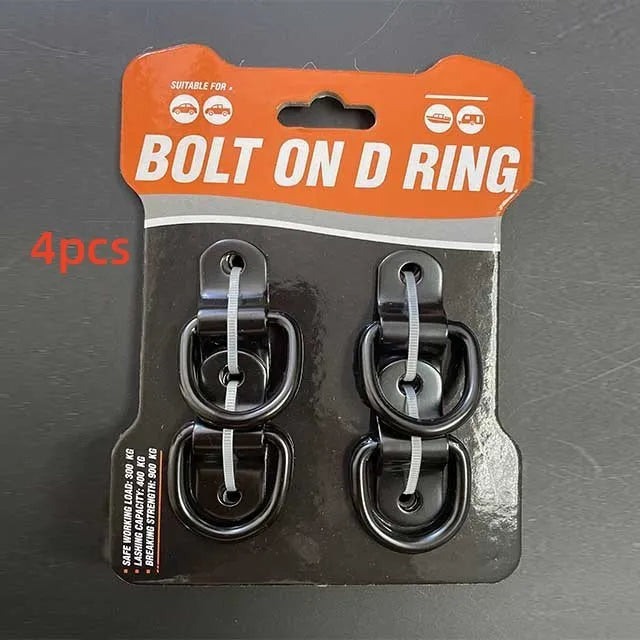 Black galvanised pull ring floor hook for truck cargo securing made from carbon steel