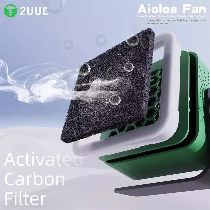2UUL USB-powered mobile phone motherboard repair cooling fan with smoke exhaust and fill light