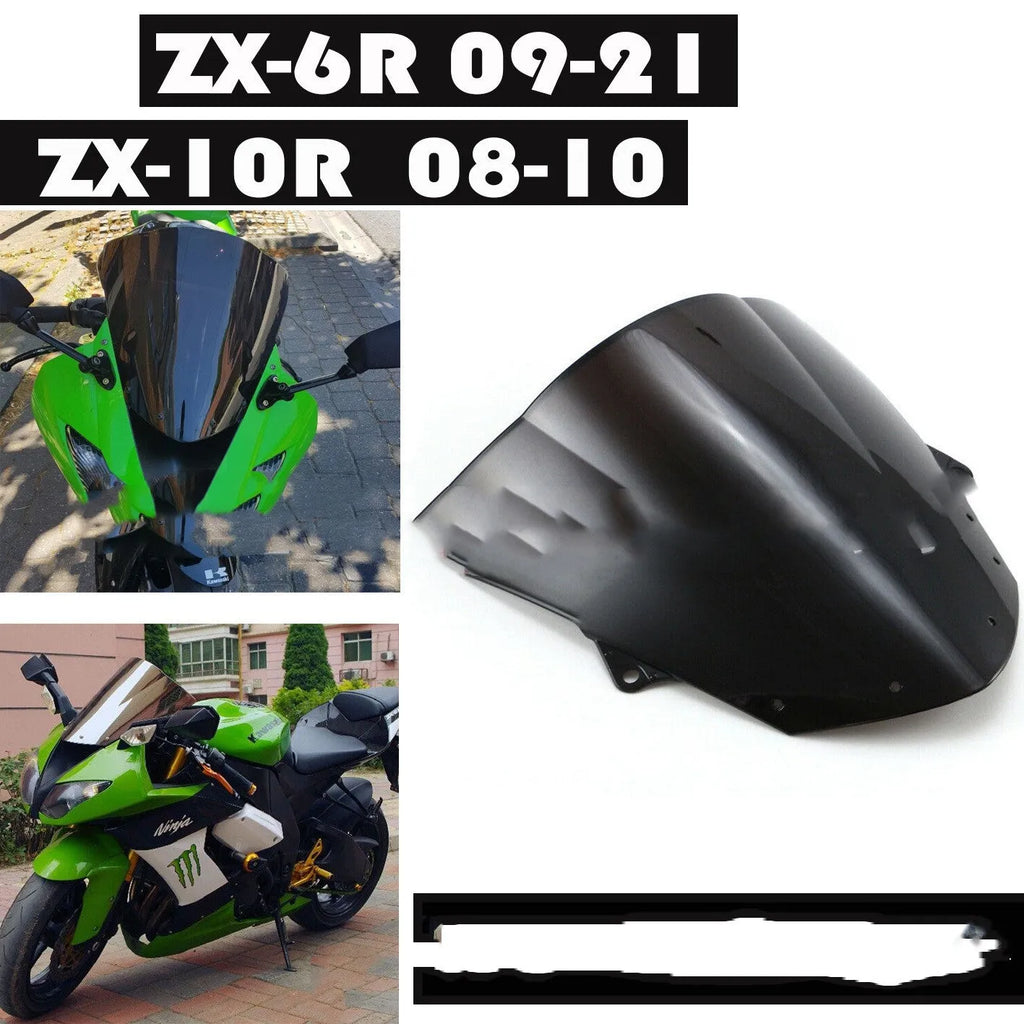 Kawasaki motorcycle windscreen replacement in blue or brown tint for ZX-6R and ZX-10R models