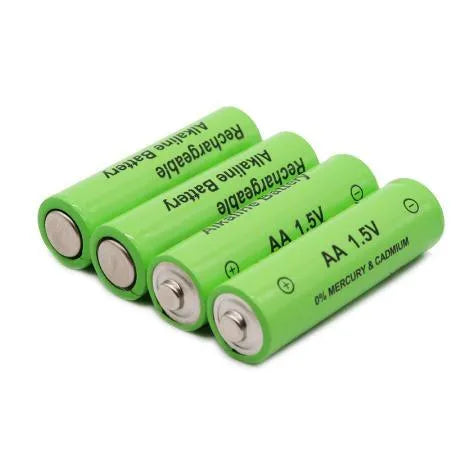 Pack of five 3000mAh AA size 1.5V alkaline rechargeable batteries