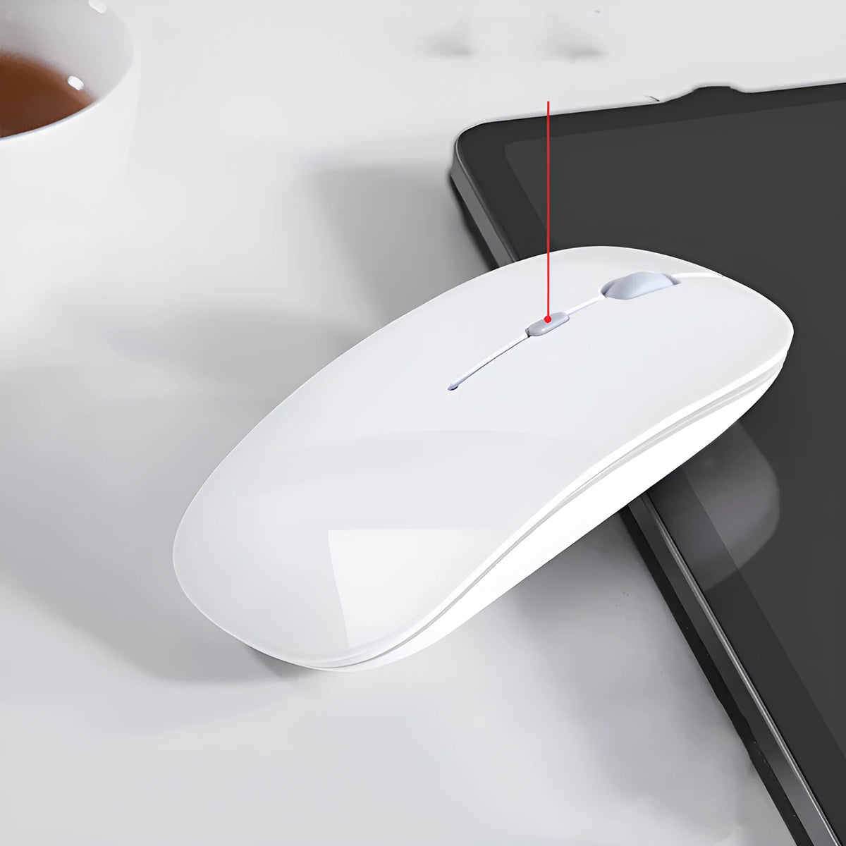 Wireless Bluetooth mouse for laptop and Apple devices, 1600dpi, four keys, Black or White