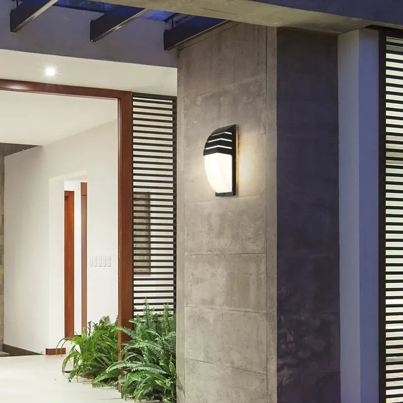 Waterproof LED wall lamp with aluminum shell, 15W warm light, 220x80x75mm, for balcony and stair outdoor lighting