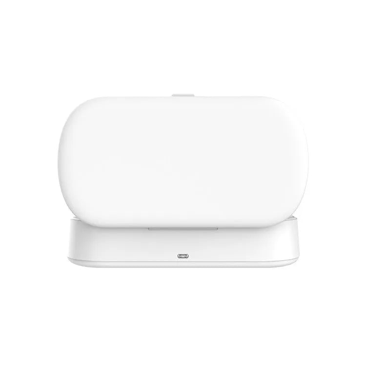 White ABS plastic UV wireless steriliser and charging box for phones and jewellery