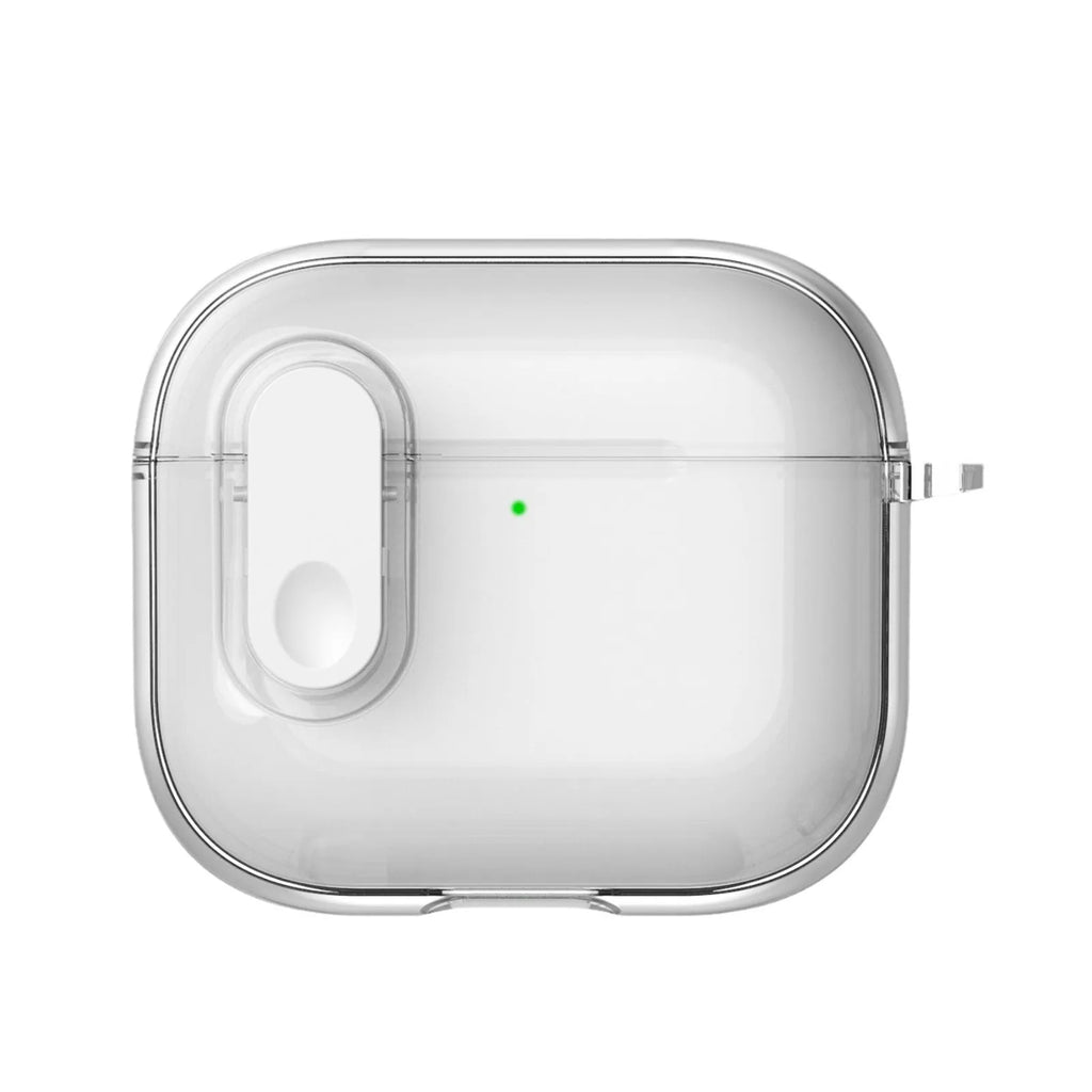 Transparent TPU earphone case for Apple AirPods 4 in clear, grey or pink soft translucent cover