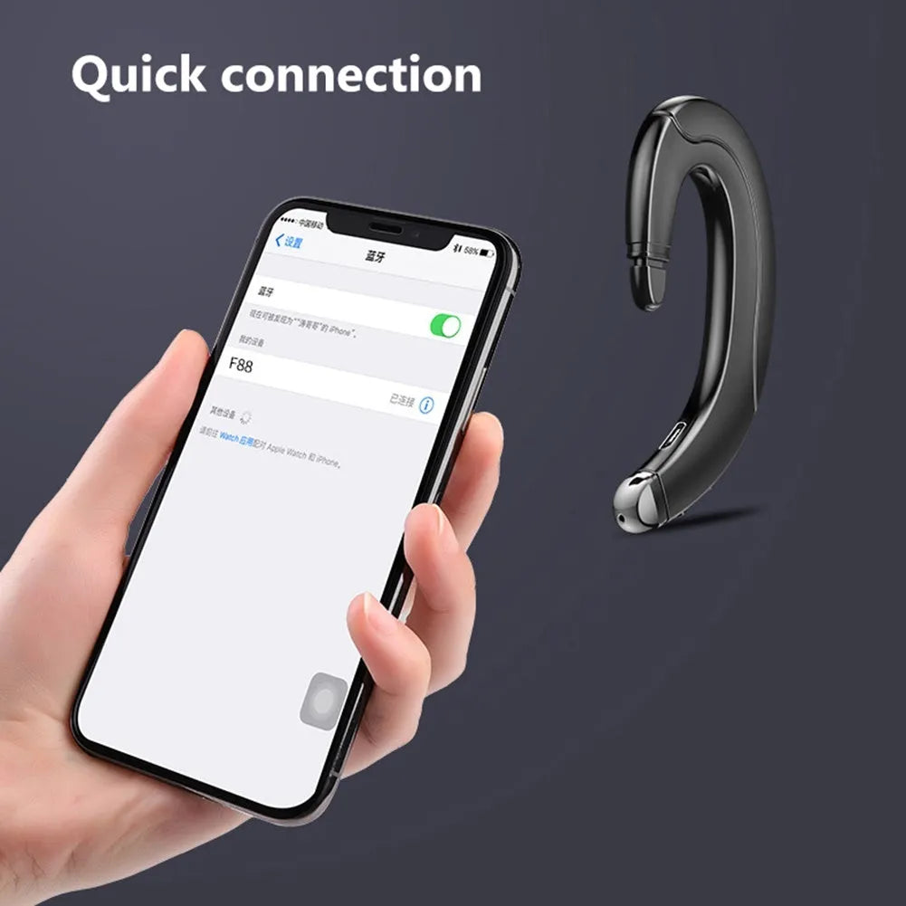 Single-ear Bluetooth headset in black, blue or red colours for driving and mobile communication