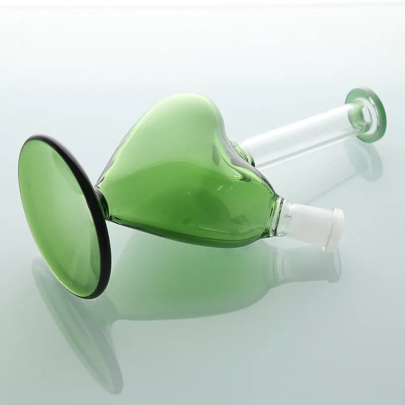 Polished high borosilicate glass pendant ornament in geometric shape, green or pink, for love crafts and decoration