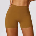 Women's high waist yoga shorts with belly support panel in various colours