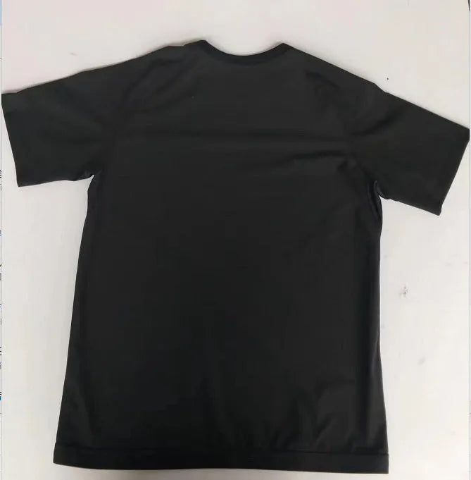 Men's short sleeve black polyester body shaping tank top for gym and fitness training, sizes S to 3XL