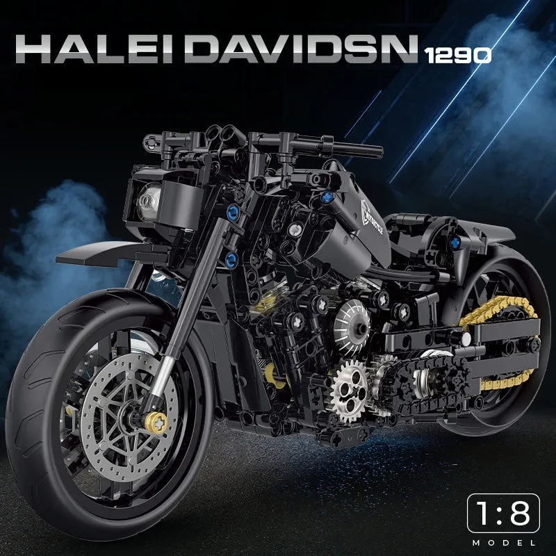 1:8 H2R motorcycle building blocks toy model made from small-particle plastic in a colour box for teenagers aged 7-14