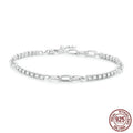 Sterling silver S925 bracelet with shining stitching detail, electroplated finish, colour BSB102, for women