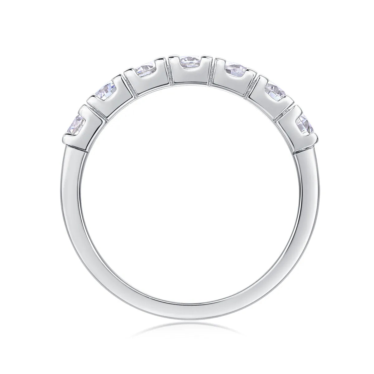 Lucky wedding ring set with 0.1-carat moissanite, S925 silver platinum plated band, sizes 5 to 9, gift box
