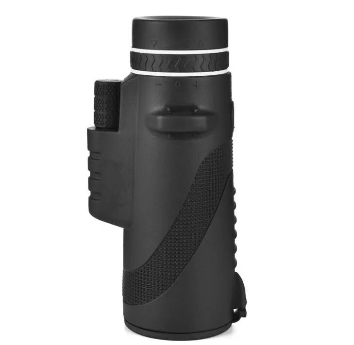 Black 40x60 monocular telescope with compact 144mm design and fully coated FMC lens