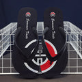 Pair of PVC summer flip-flops in White, Royal Blue, Black or Red, sizes XS to L for 38-45 feet