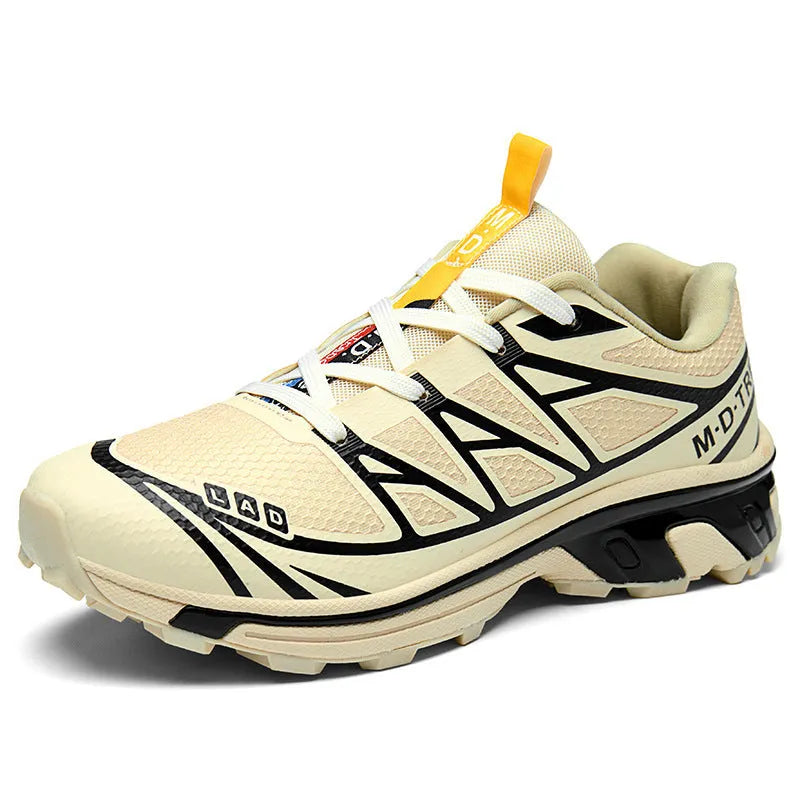 Men's and women's low-top outdoor hiking shoes in a casual sports style with lace-up front.