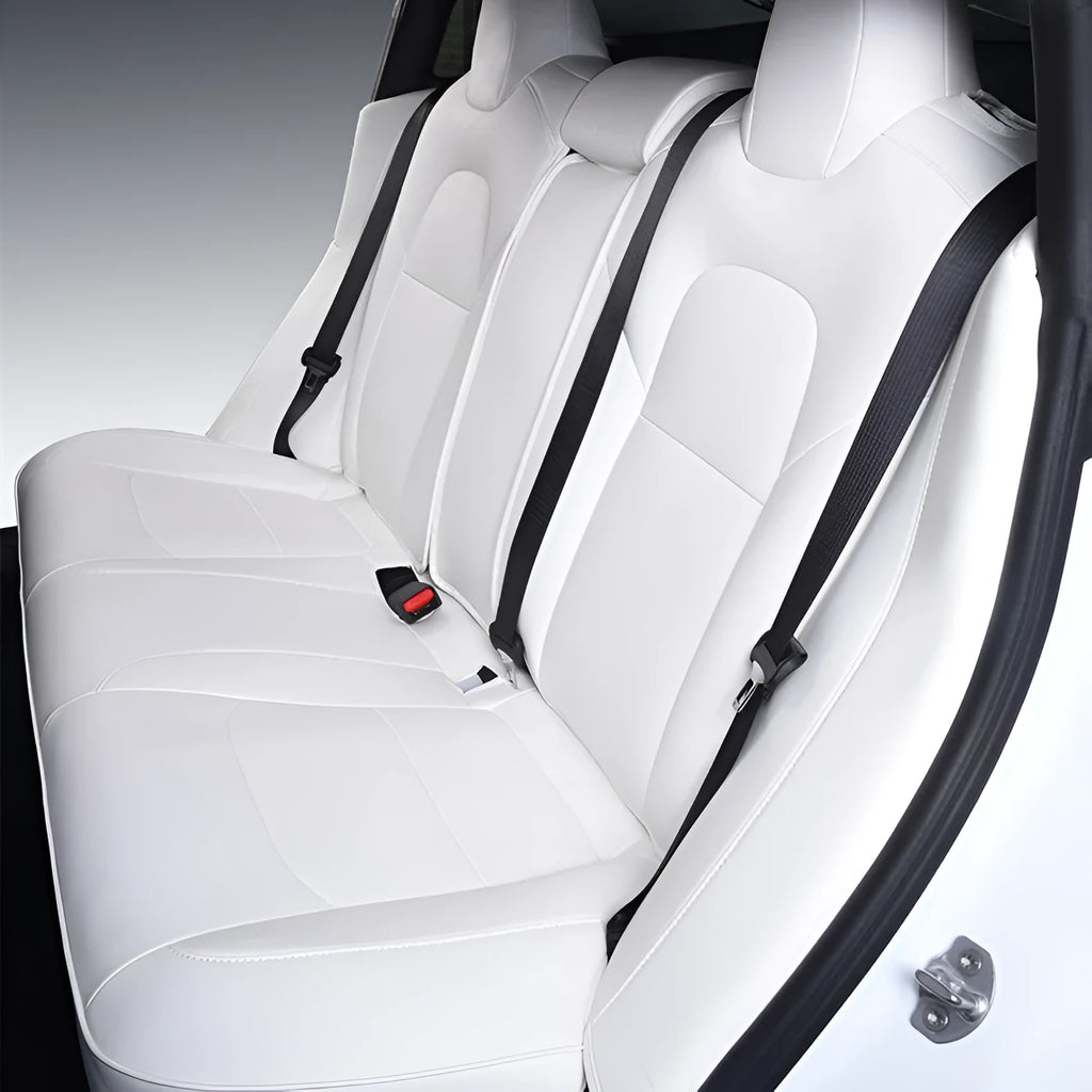 Universal black and white car seat cover set for Tesla Model 3 and Model Y interiors