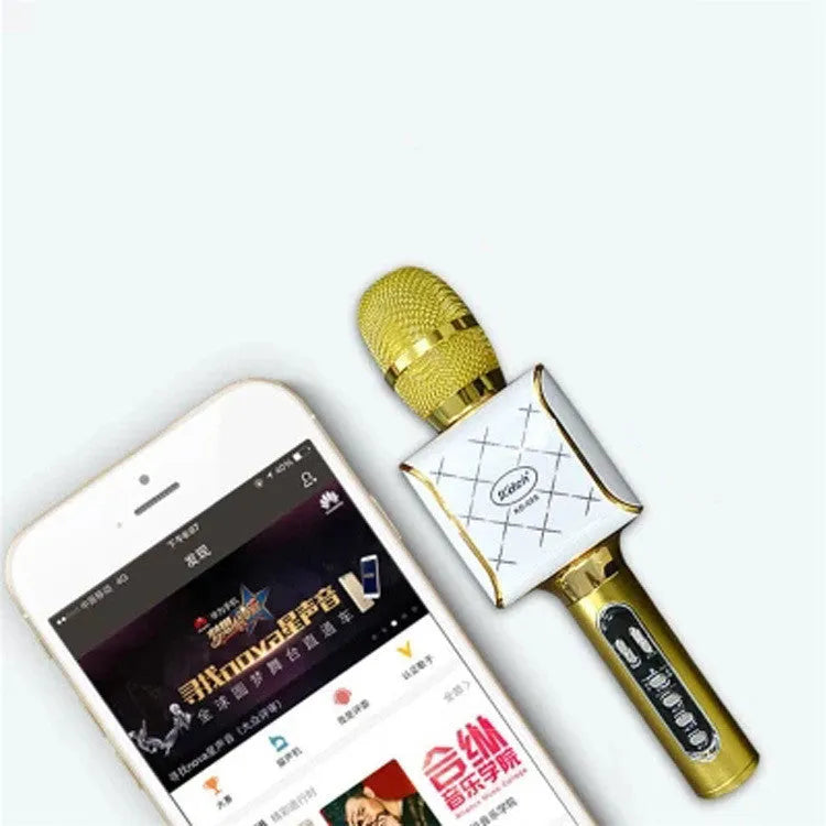 KD-08S car karaoke microphone in rose gold, gold or black with Bluetooth, TF card and USB playback