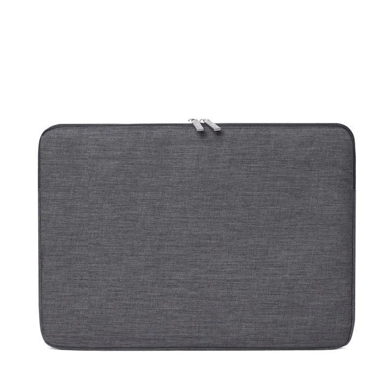 Slim water-repellent polyester laptop sleeve in light grey or dark grey, fits 13, 14 and 15 inch laptops