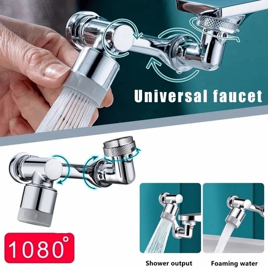 Swivel universal extension bubbler faucet with 1080-degree rotation and dual water modes