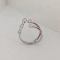Brass opening ring with spherical design in gold or silver colour for women