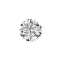 A round, brilliant moissanite gemstone showcasing the eight hearts and eight arrows cut on a neutral background.