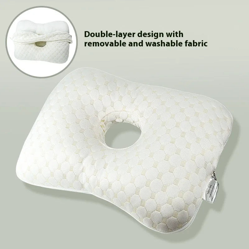 Single hole ear pillow for beauty salon treatments in grey colour