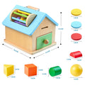 Wooden Montessori cottage educational puzzle toy set for children aged 4-6 in a colour box.
