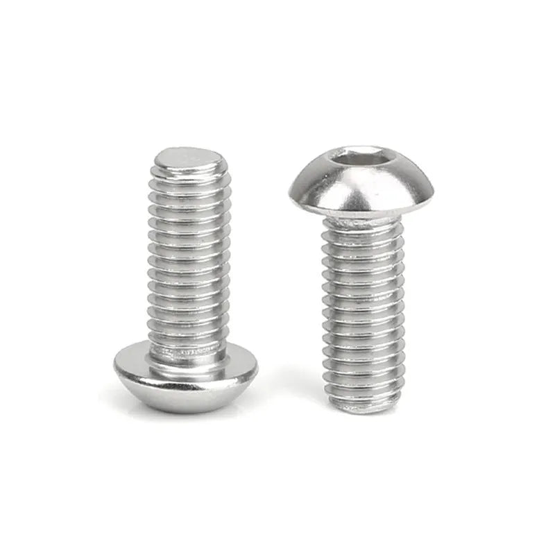 Stainless steel half round pan head hexagon screw with whitewash finish