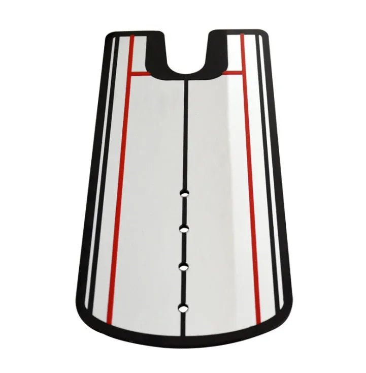 White golf putter posture correction mirror, 31cm long and 15cm wide, for putting practice