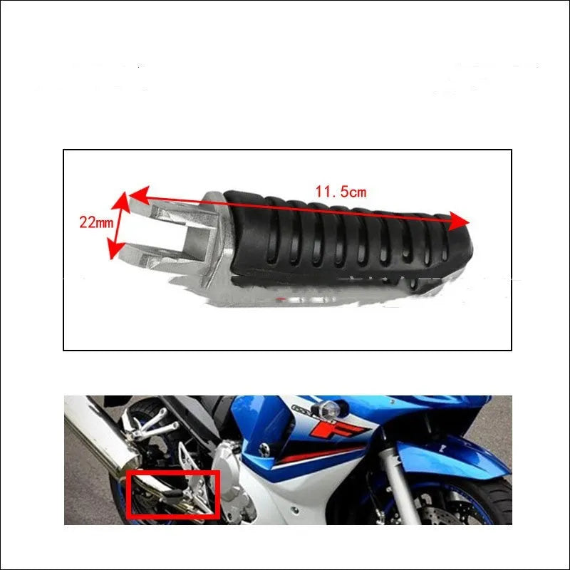Black aluminium alloy motorcycle footpeg set for Suzuki Hayabusa and V-Strom models