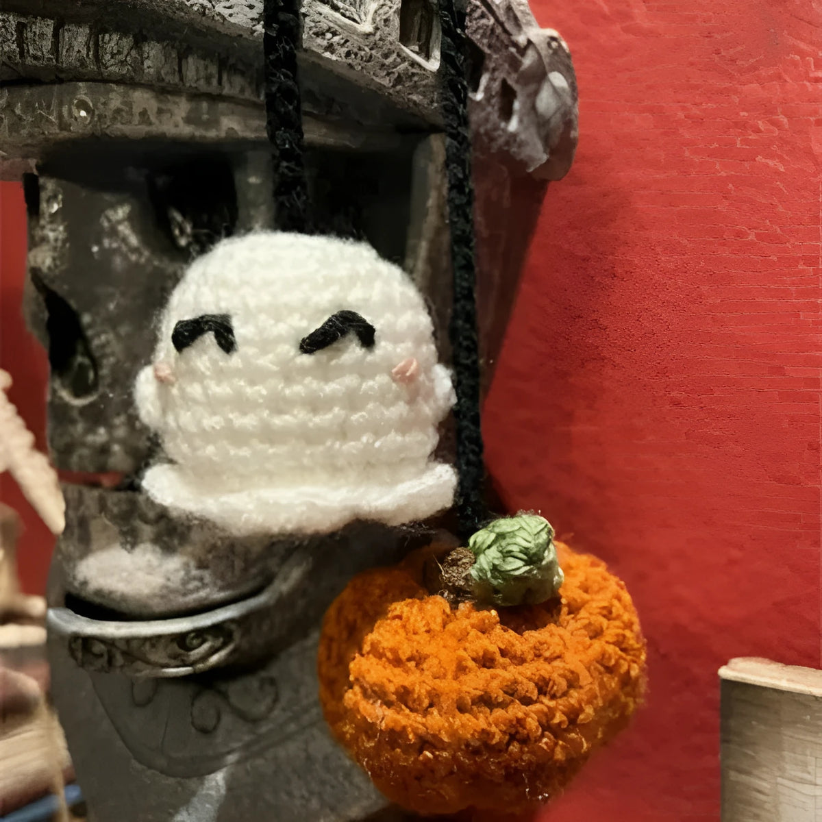 Plush hand-woven automobile hanging ornament with cartoon design for car interior decoration