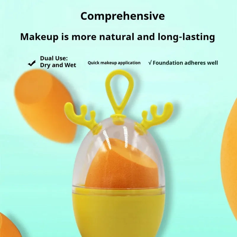 Non-latex dual-use sponge gourd water drop beveled makeup sponge in coral teardrop colour