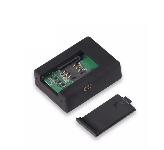 Black N9 Mini X009 vehicle GPS tracker and car alarm device with removable back cover.