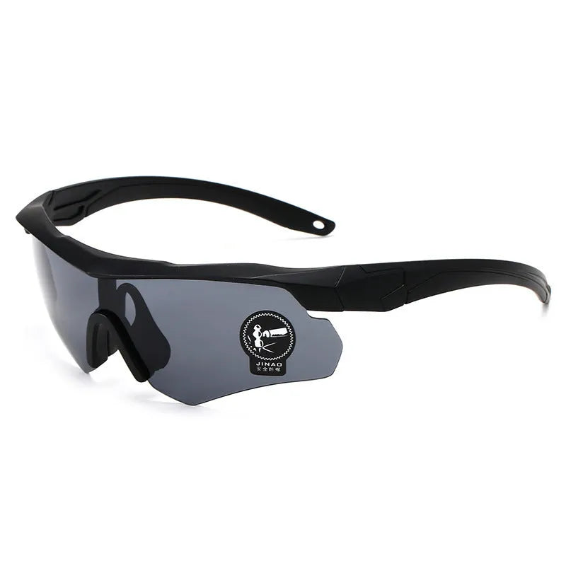 Outdoor cycling sports goggles with semi-rimless PC frame for wind and dust protection