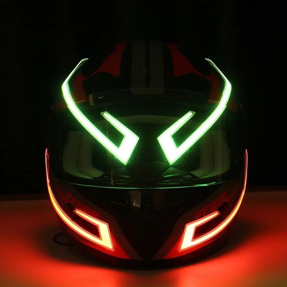 Motorcycle helmet EL cold light strip 380 x 35 mm with controller and 3M glue for night signal use