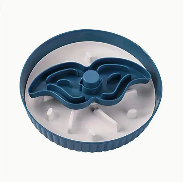 Dog slow feeder bowl with rotating game board and silicone pads in multiple colour options