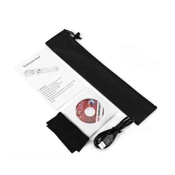 iScan portable handheld A4 document scanner in black with compact rectangular shape and LED indicator