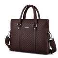Men's business briefcase in black synthetic leather with detachable strap and 14 inch notebook compartment