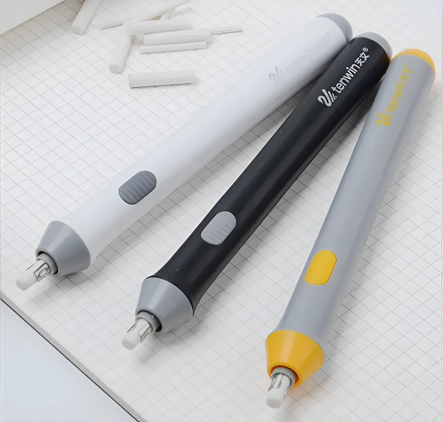 Electric eraser geometry modelling plastic black and grey 166x15mm