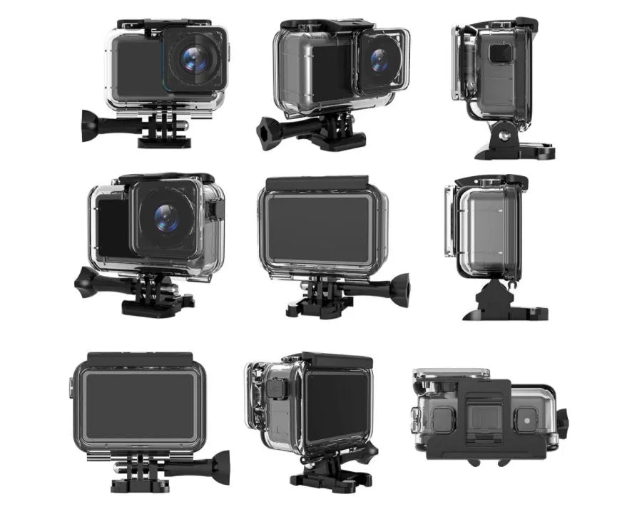Acrylic sports camera diving shell waterproof housing with 40m and 61m depth rating options