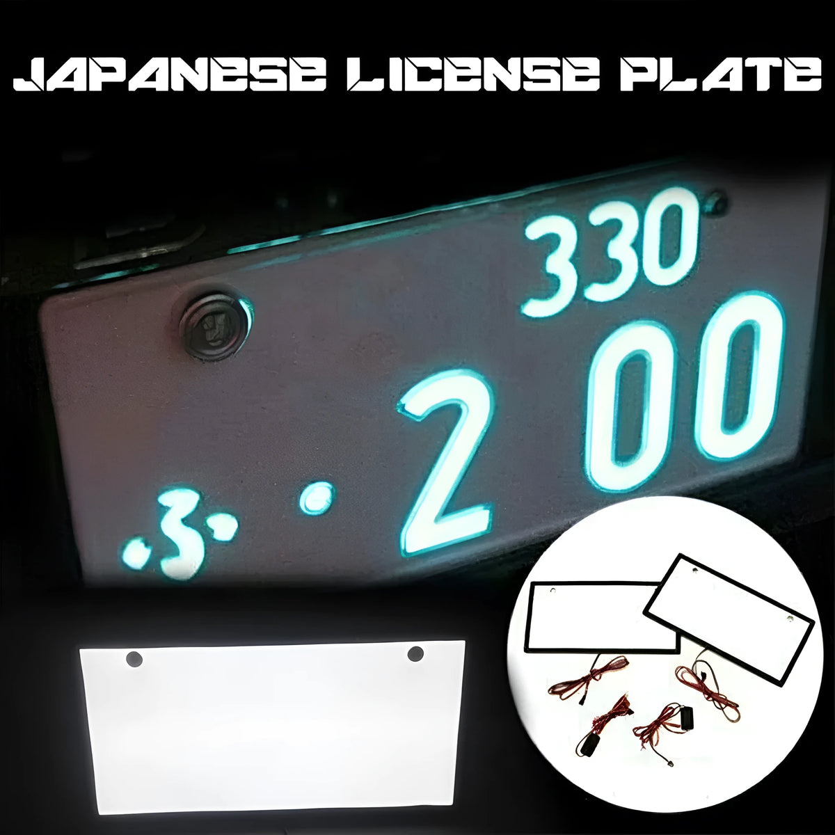 Two flat LED truck licence plate light bars with 15 LEDs each, showing plastic housing.