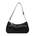 PU clamshell bag for women in horizontal square shape with single strap and splicing detail, available in black coffee red white colours