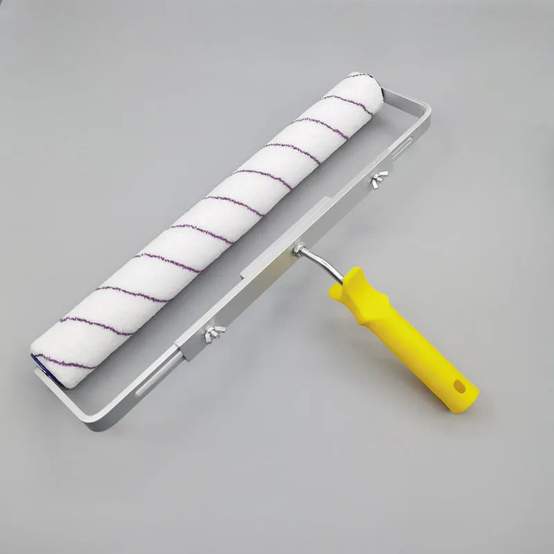18-inch paint roller with three brush head types: short, medium, and long hair textures for wall painting