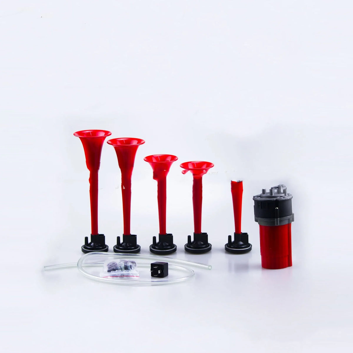 TZ-329 Music Electric Air Horn with 5 tubes in black finish for car use